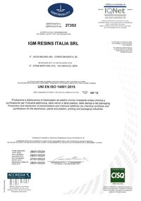 ISO 14001:2015 Certificate