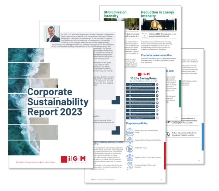 IGM RESINS : IGM’s first External Corporate Sustainability Report